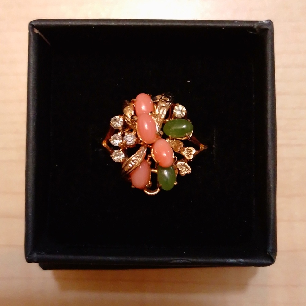NIB Vintage Semi-Precious Gem Stone Gold Ring 9